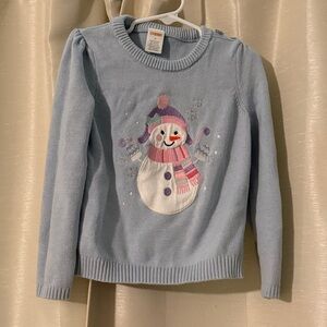 Gymboree Winter Snowman Sweater Blue Pink Purple